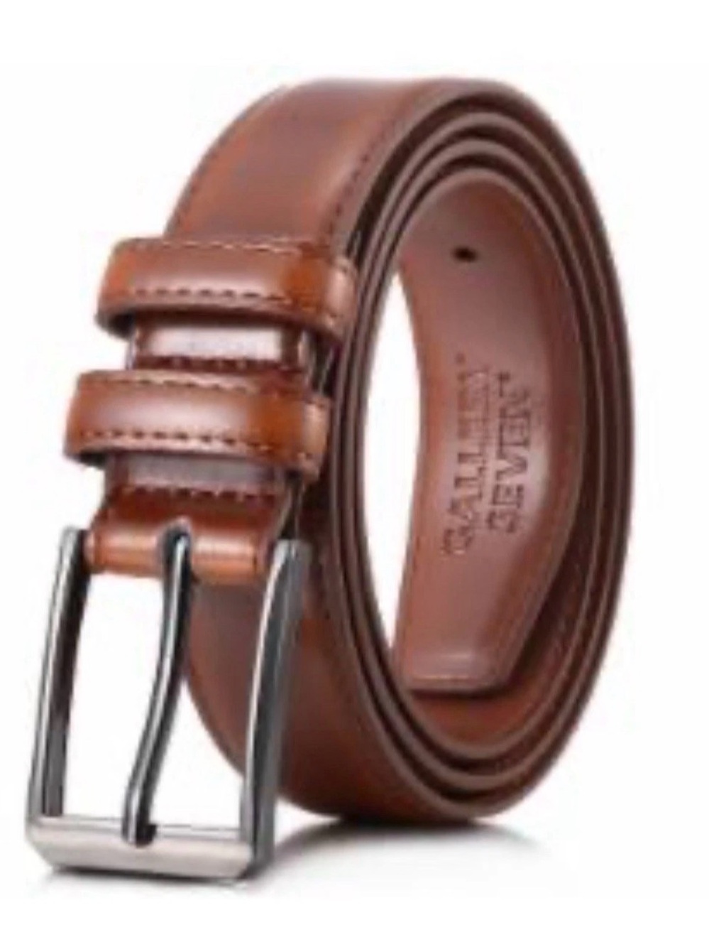 Gallery Seven Men Genuine Leather Casual Dress Belt, Burnt Umber , Size 34”